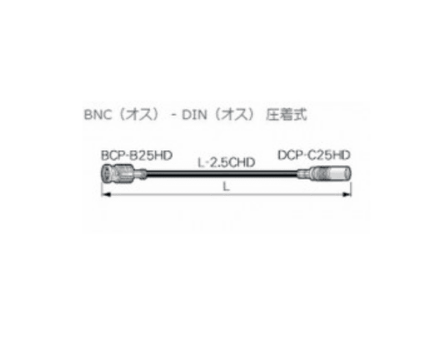 BNC（オス）ーDIN（オス）の変換ケーブル
